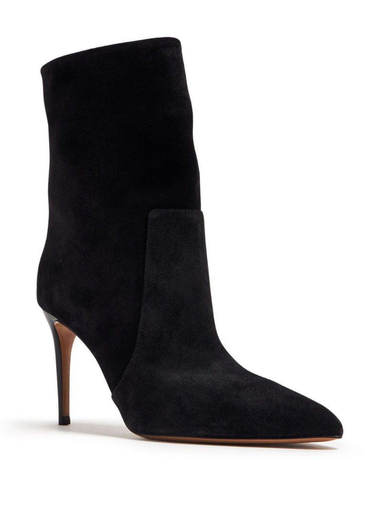 Black Stiletto 85 Suede Boots