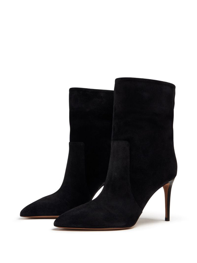 Black Stiletto 85 Suede Boots