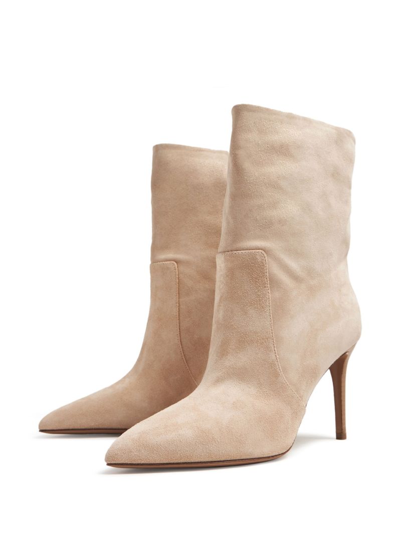 Neutral Stiletto 85 Suede Boots
