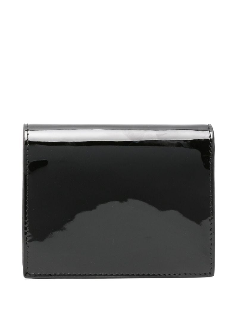 Black Triangle-logo Patent Leather Purse
