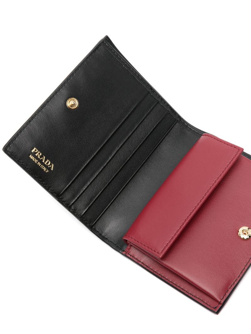 Black Triangle-logo Patent Leather Purse