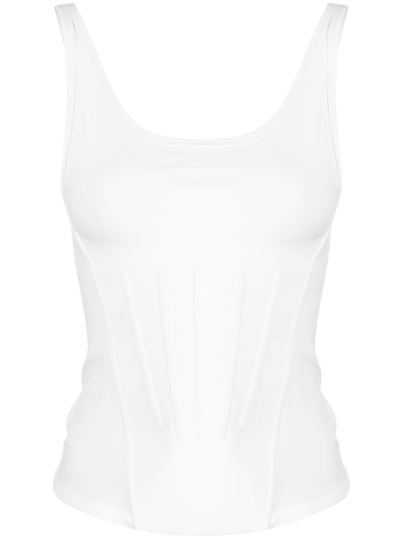 White Corseted Tank Top