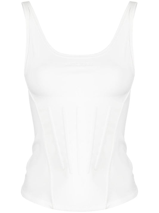 White Corseted Tank Top