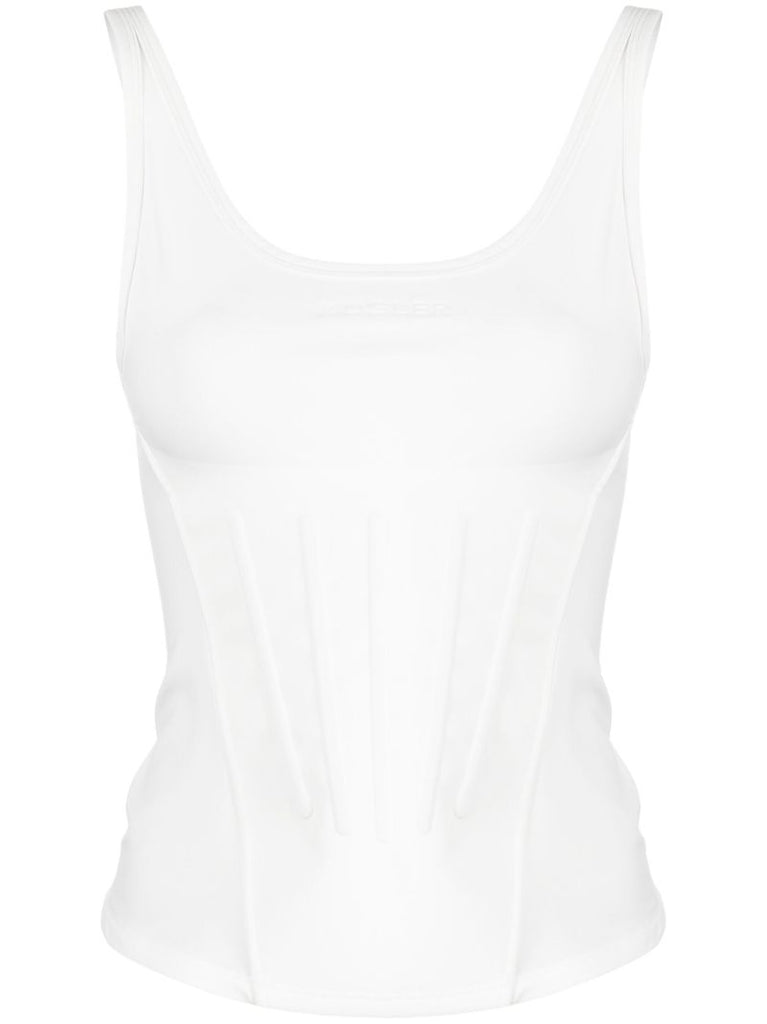White Corseted Tank Top