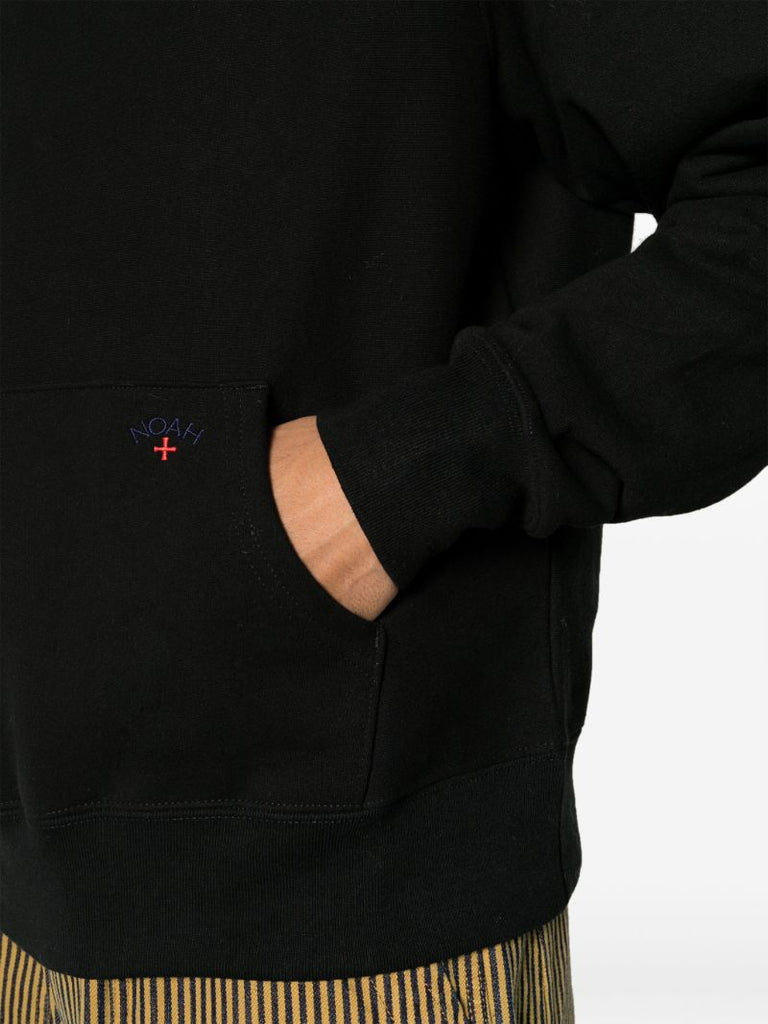 Black Plaid Flannel Panel Hoodie