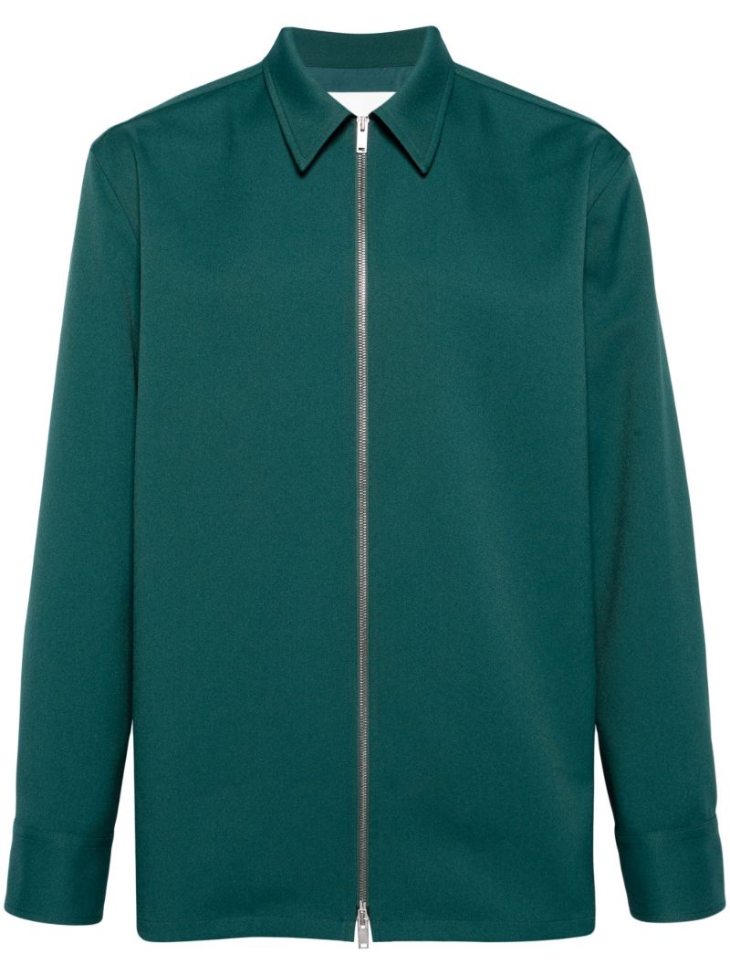 Green Zip Up Shirt Jacket
