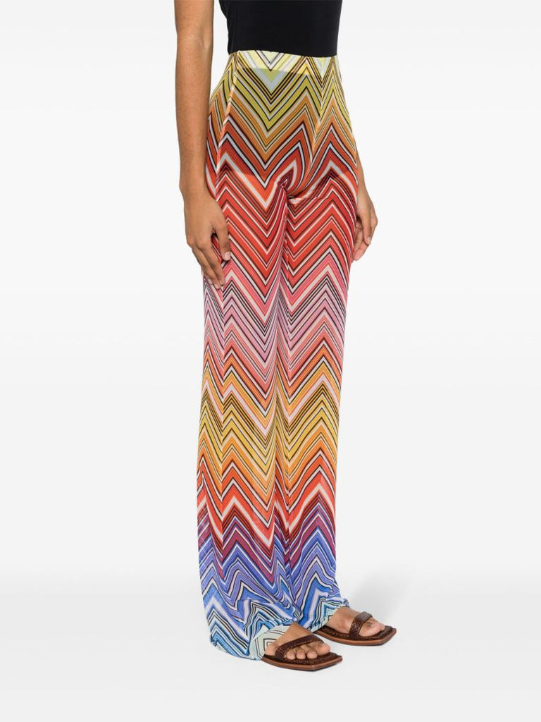 Multicolour Zigzag Straight-leg Trousers