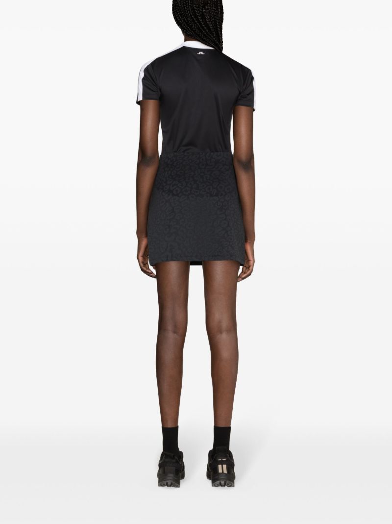 Black Denise Leopard-pattern Skirt