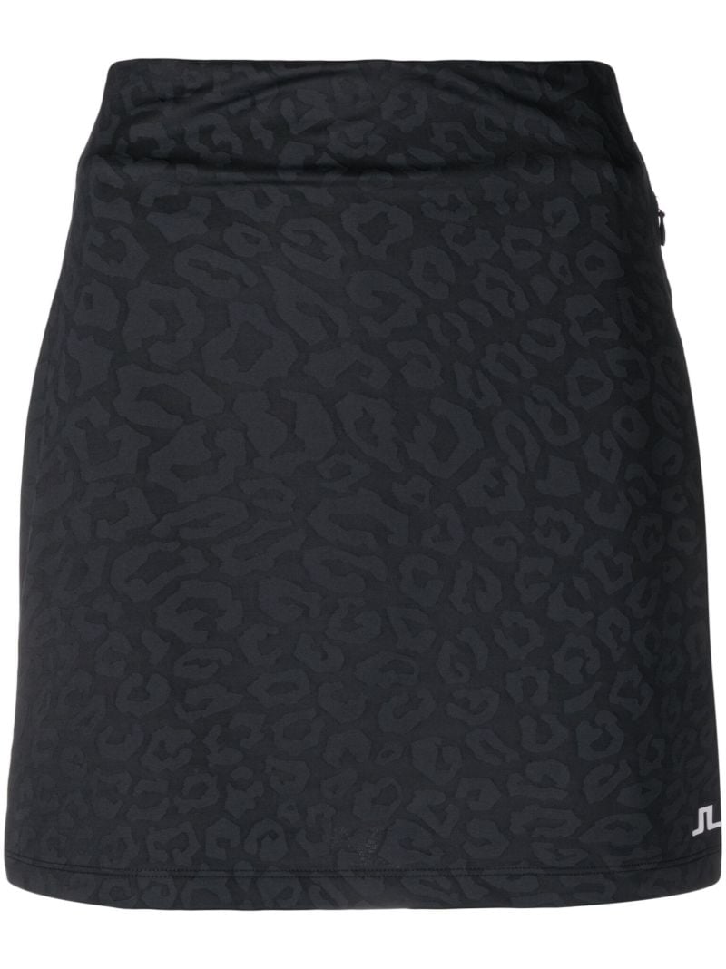 Black Denise Leopard-pattern Skirt