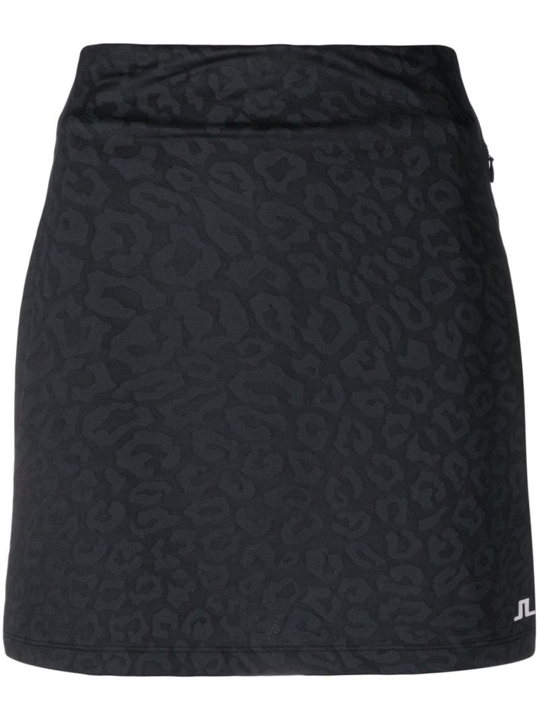 Black Denise Leopard-pattern Skirt