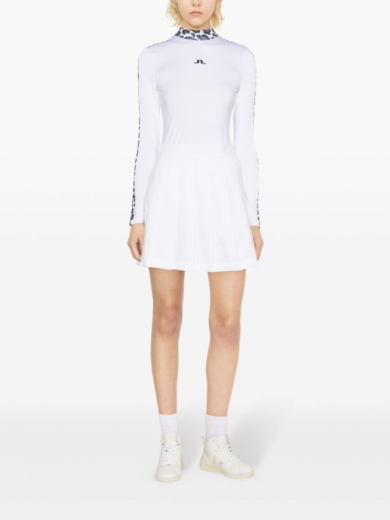 White Fay Pleated Mini Skirt