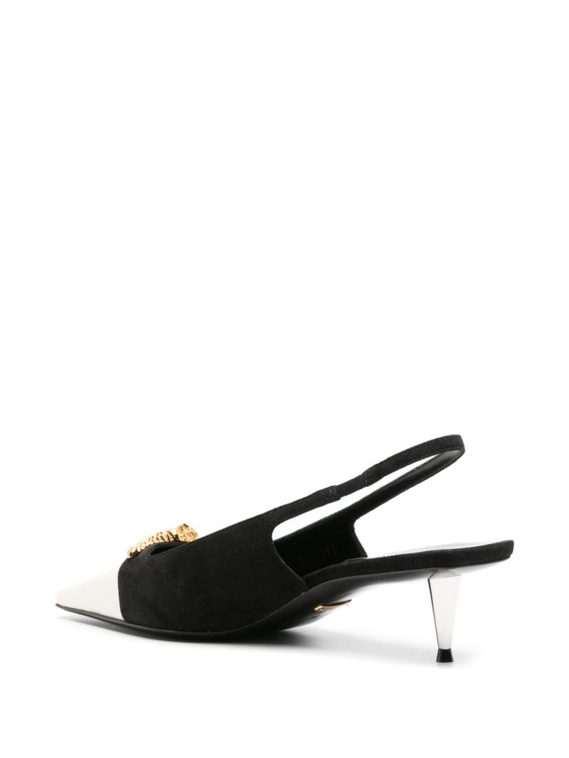 Black Tiger Head Slingback Pumps