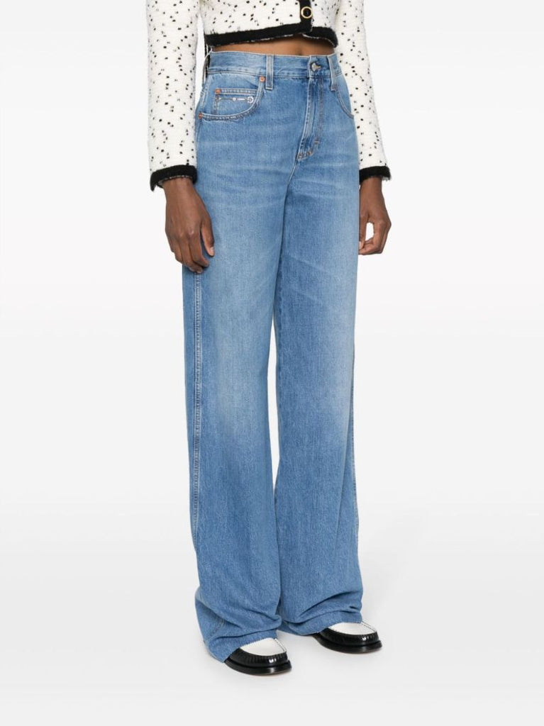 Blue Wide-leg Jeans