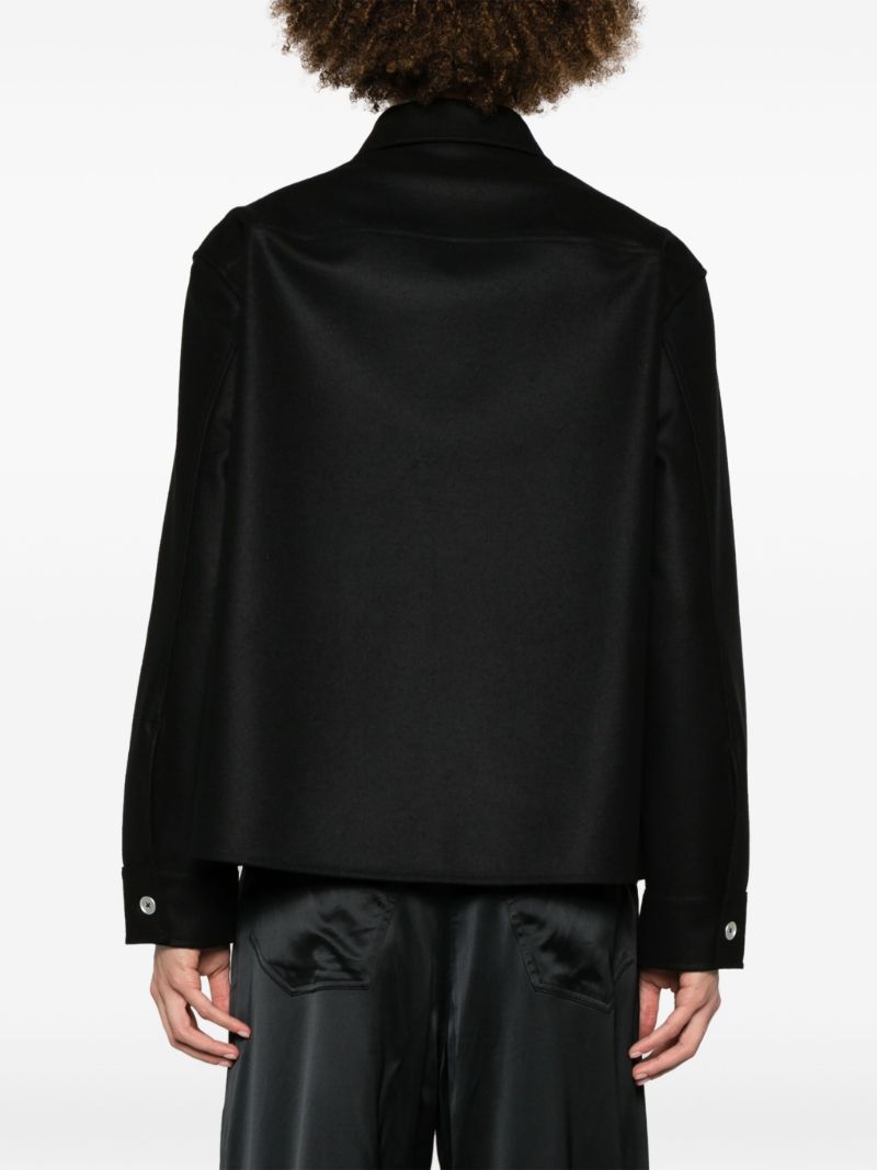 Black Zip-fastening Wool Jacket