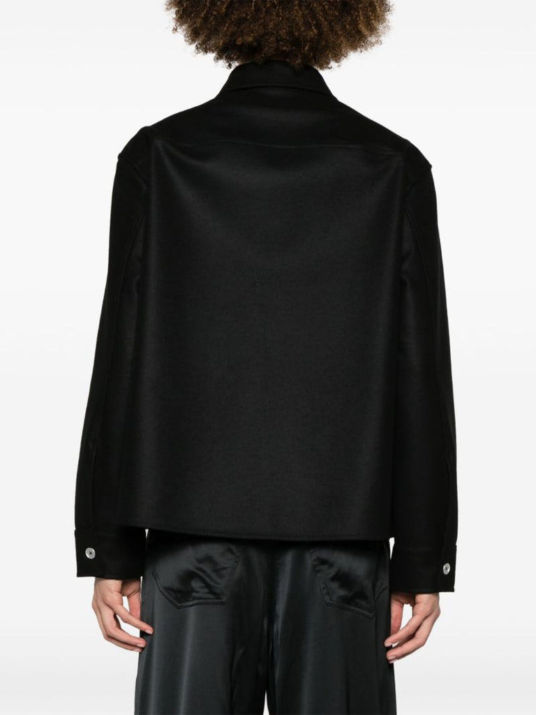 Black Zip-fastening Wool Jacket