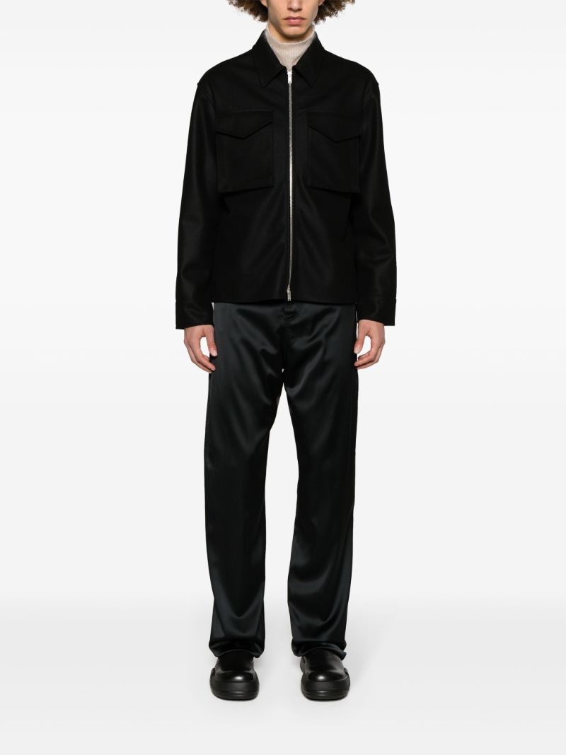 Black Zip-fastening Wool Jacket