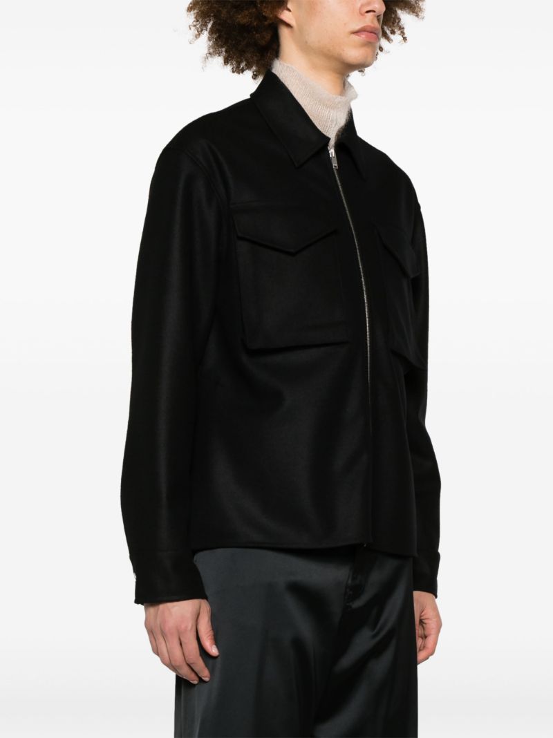 Black Zip-fastening Wool Jacket
