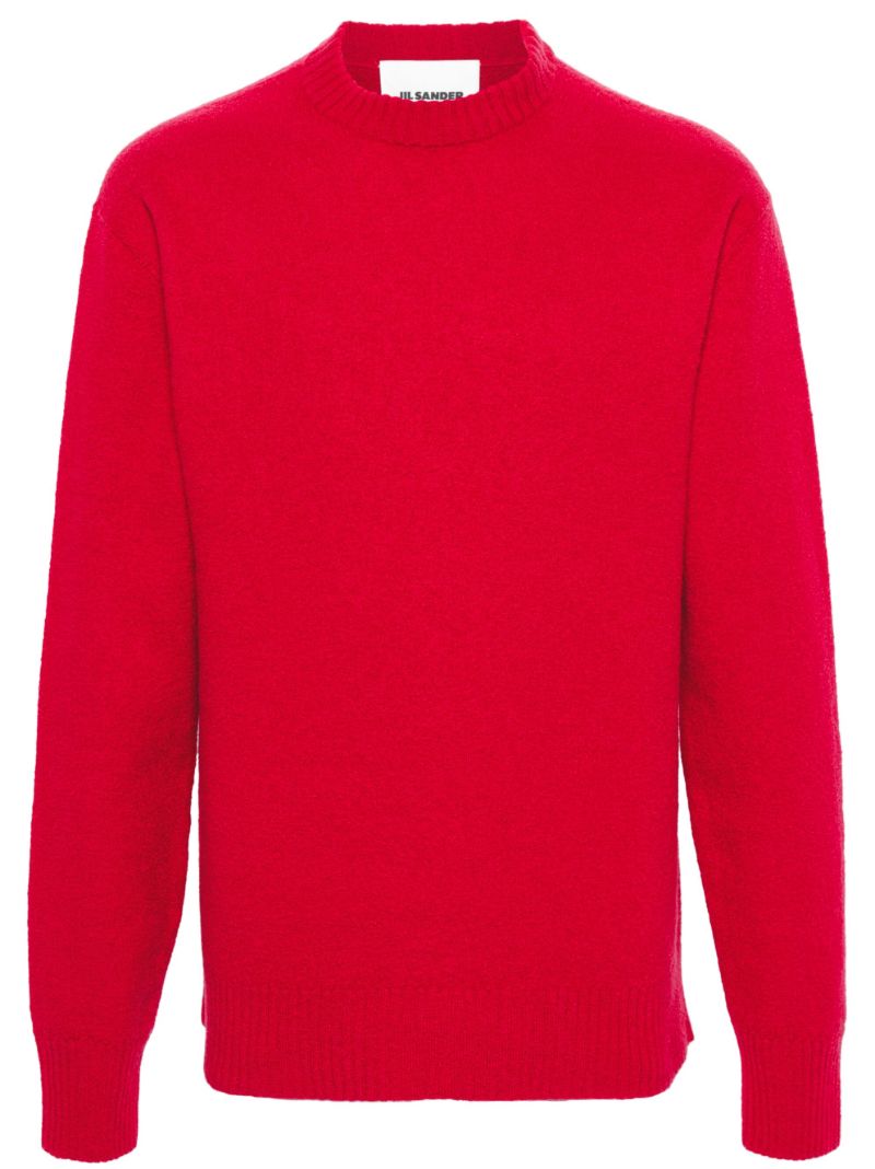 Red Crew Neck Wool Jumper