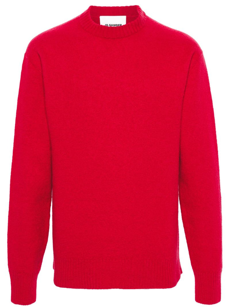 Red Crew Neck Wool Jumper