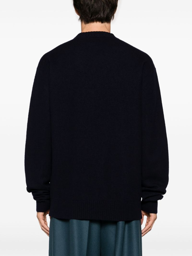 Blue Crew Neck Wool Jumper