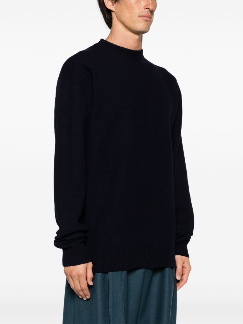 Blue Crew Neck Wool Jumper