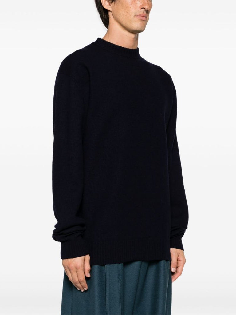 Blue Crew Neck Wool Jumper