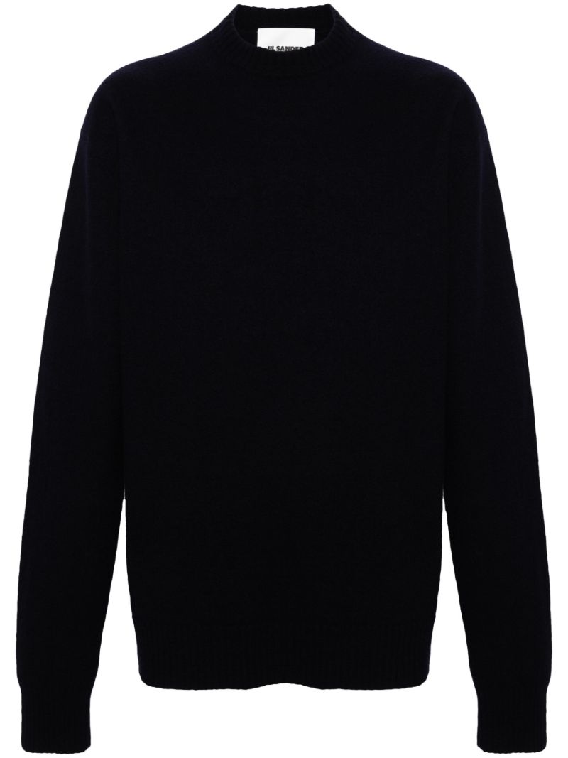 Blue Crew Neck Wool Jumper