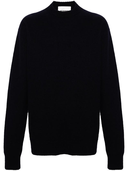 Blue Crew Neck Wool Jumper