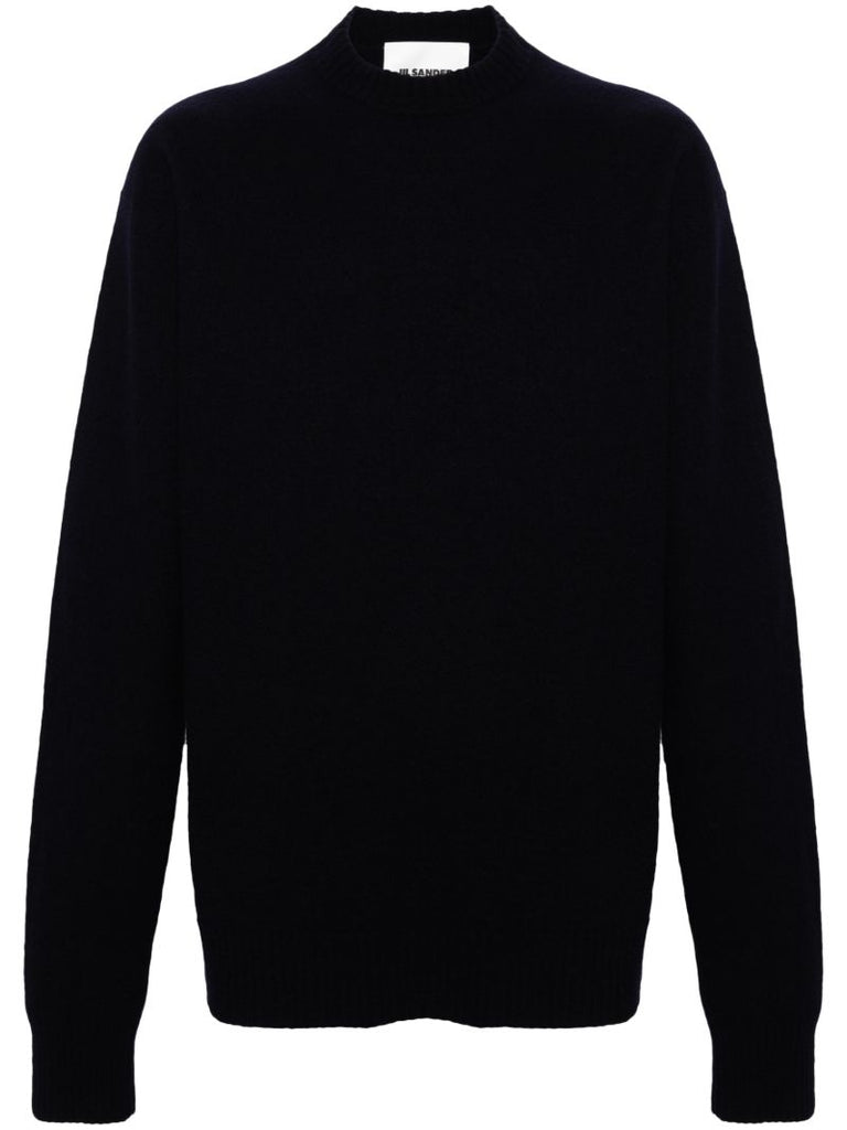 Blue Crew Neck Wool Jumper