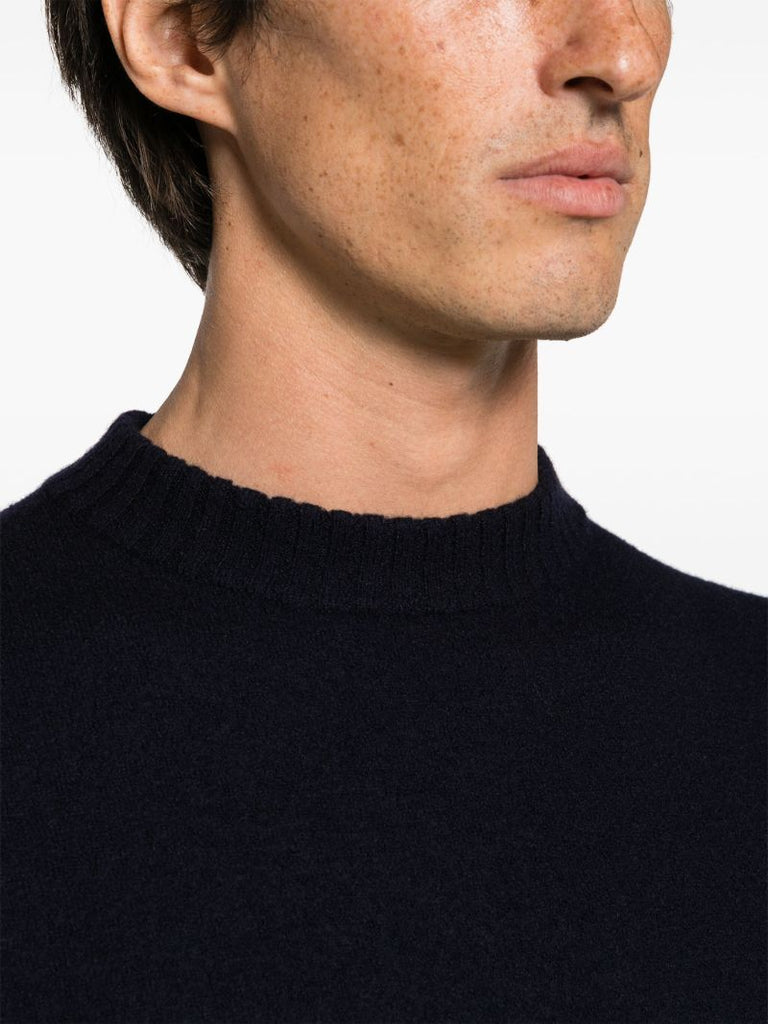 Blue Crew Neck Wool Jumper