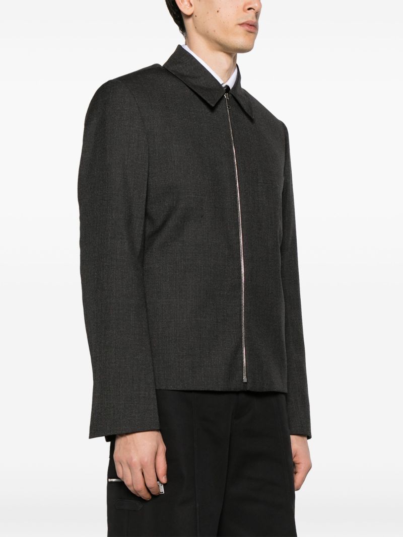 Grey Wool Bomber Jacket