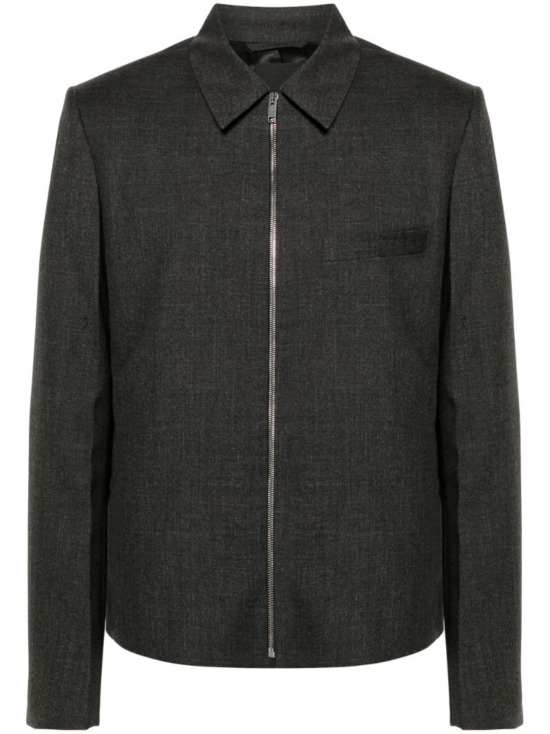 Grey Wool Bomber Jacket