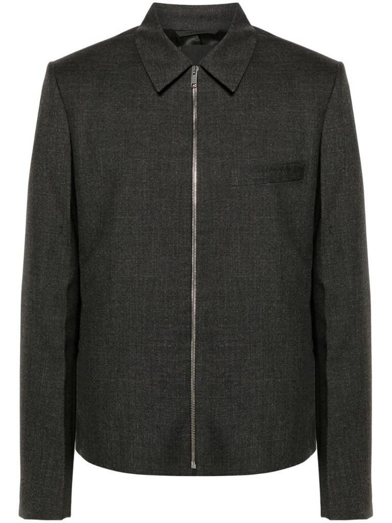 Grey Wool Bomber Jacket