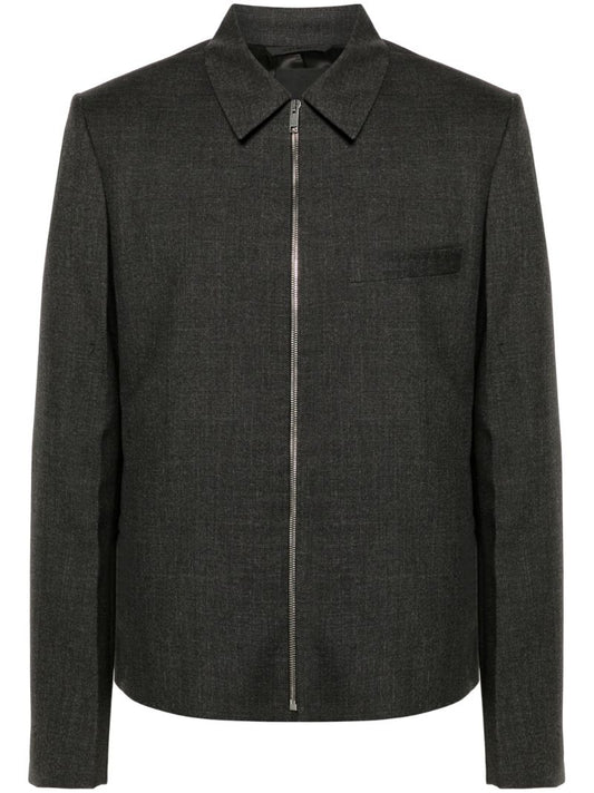 Grey Wool Bomber Jacket