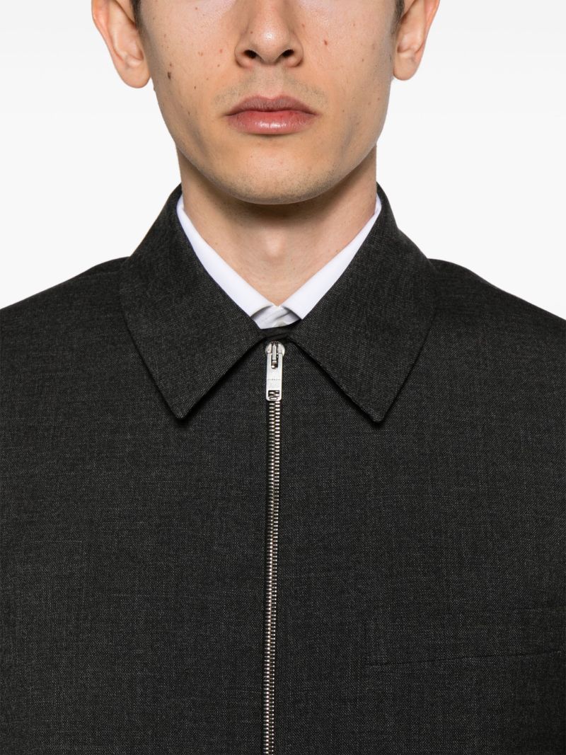Grey Wool Bomber Jacket