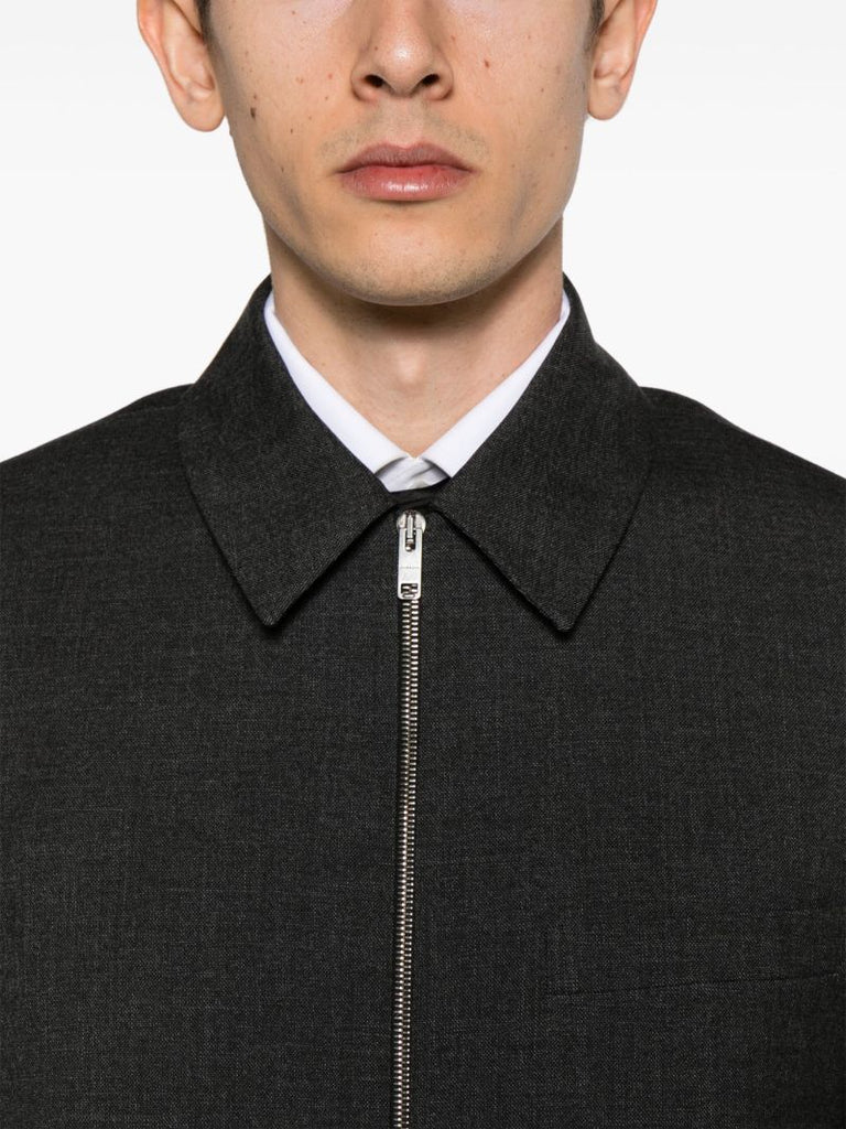 Grey Wool Bomber Jacket