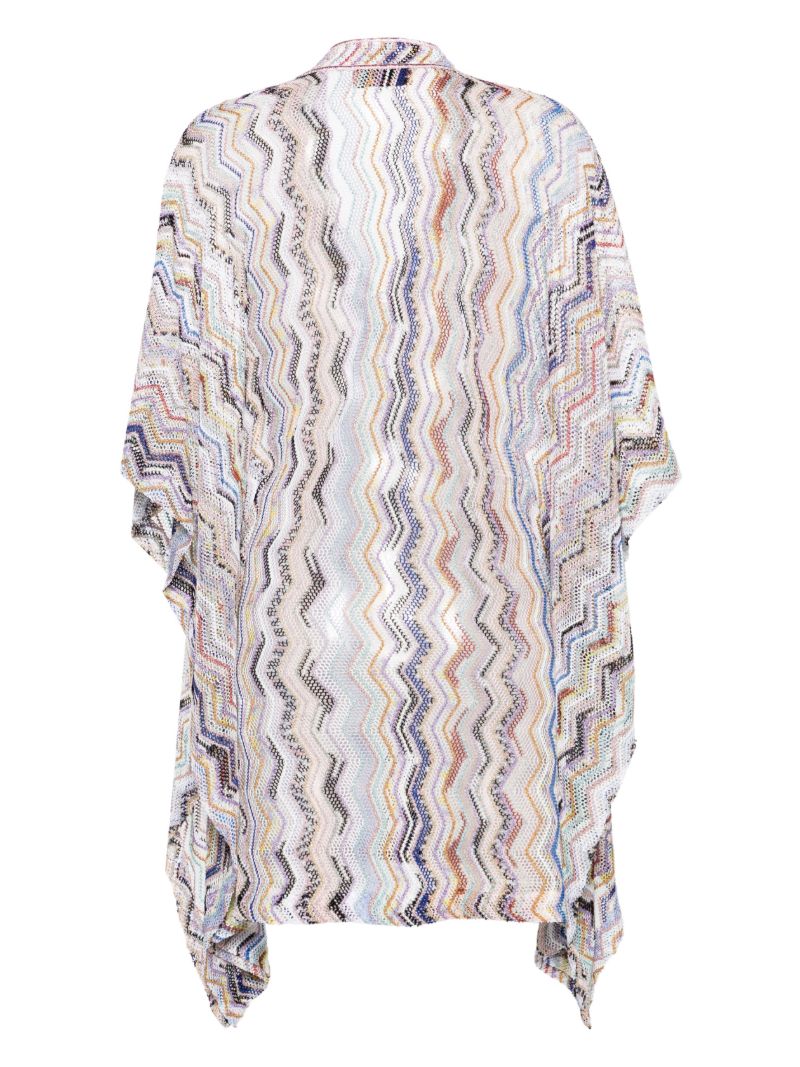 Blue Zigzag V-neck Cover-up