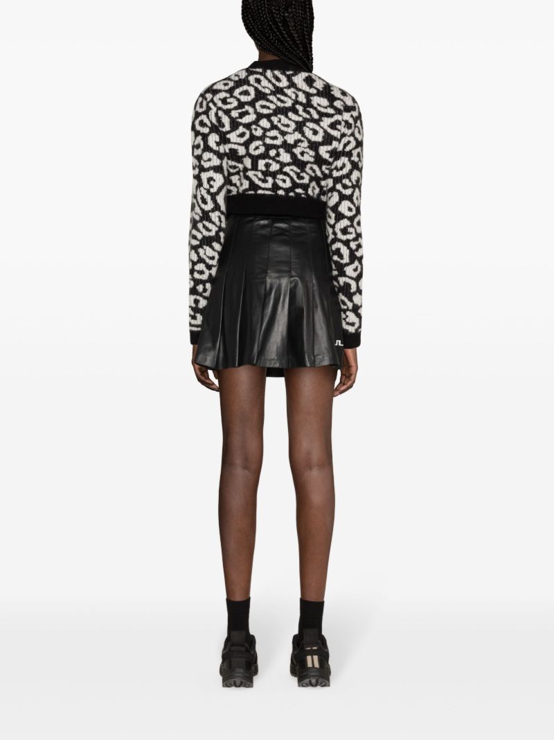 Black Mallory Leopard-pattern Cardigan