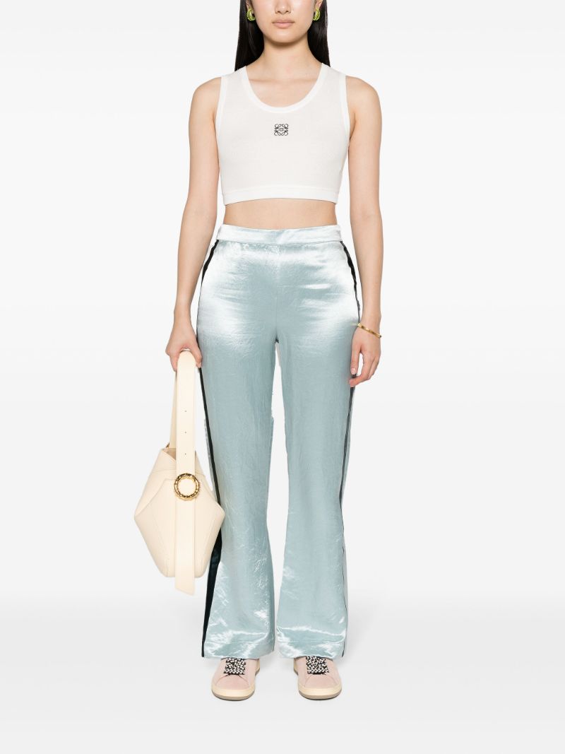 White Anagram Cropped Tank Top