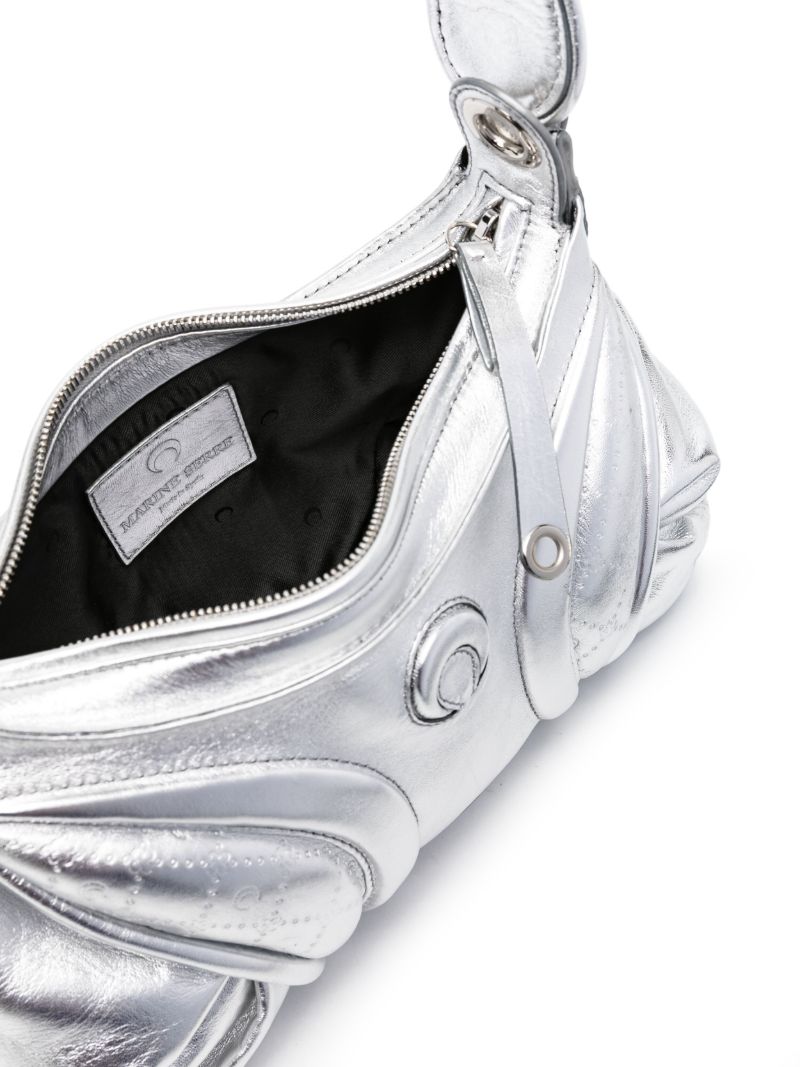 Silver-tone Stardust Leather Shoulder Bag