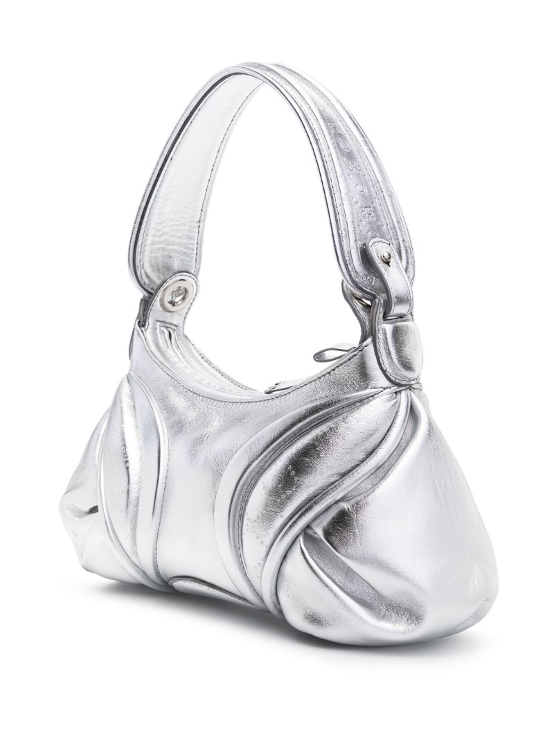 Silver-tone Stardust Leather Shoulder Bag