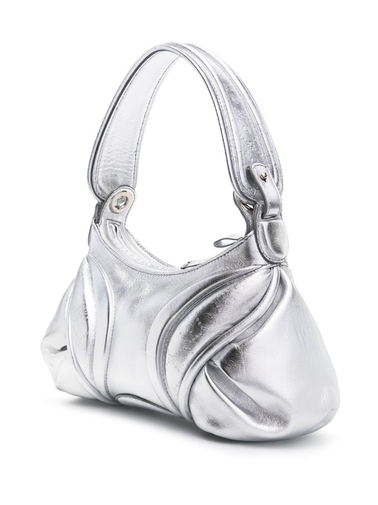 Silver-tone Stardust Leather Shoulder Bag