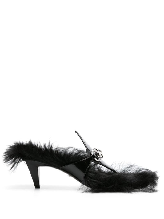 Black Horsebit Leather Sandals