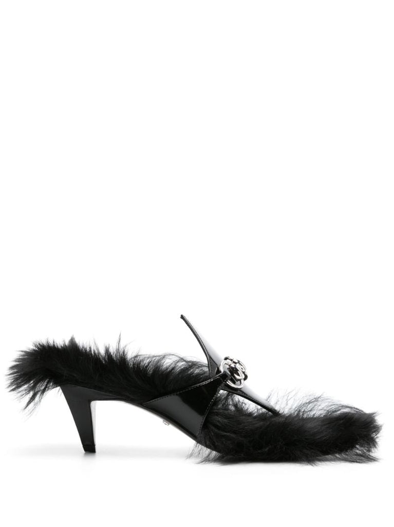 Black Horsebit Leather Sandals
