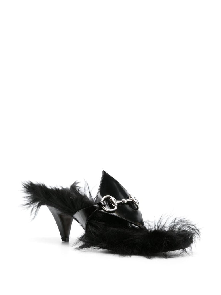 Black Horsebit Leather Sandals