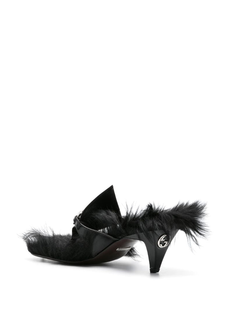 Black Horsebit Leather Sandals