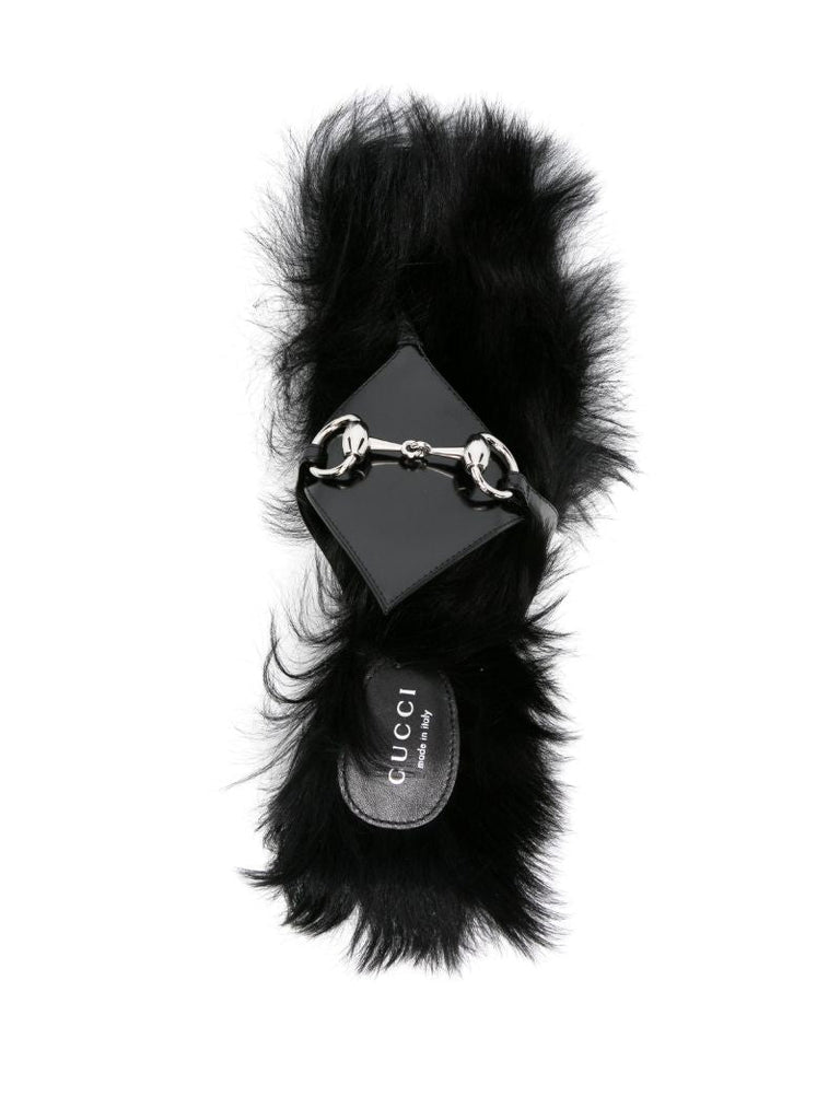 Black Horsebit Leather Sandals