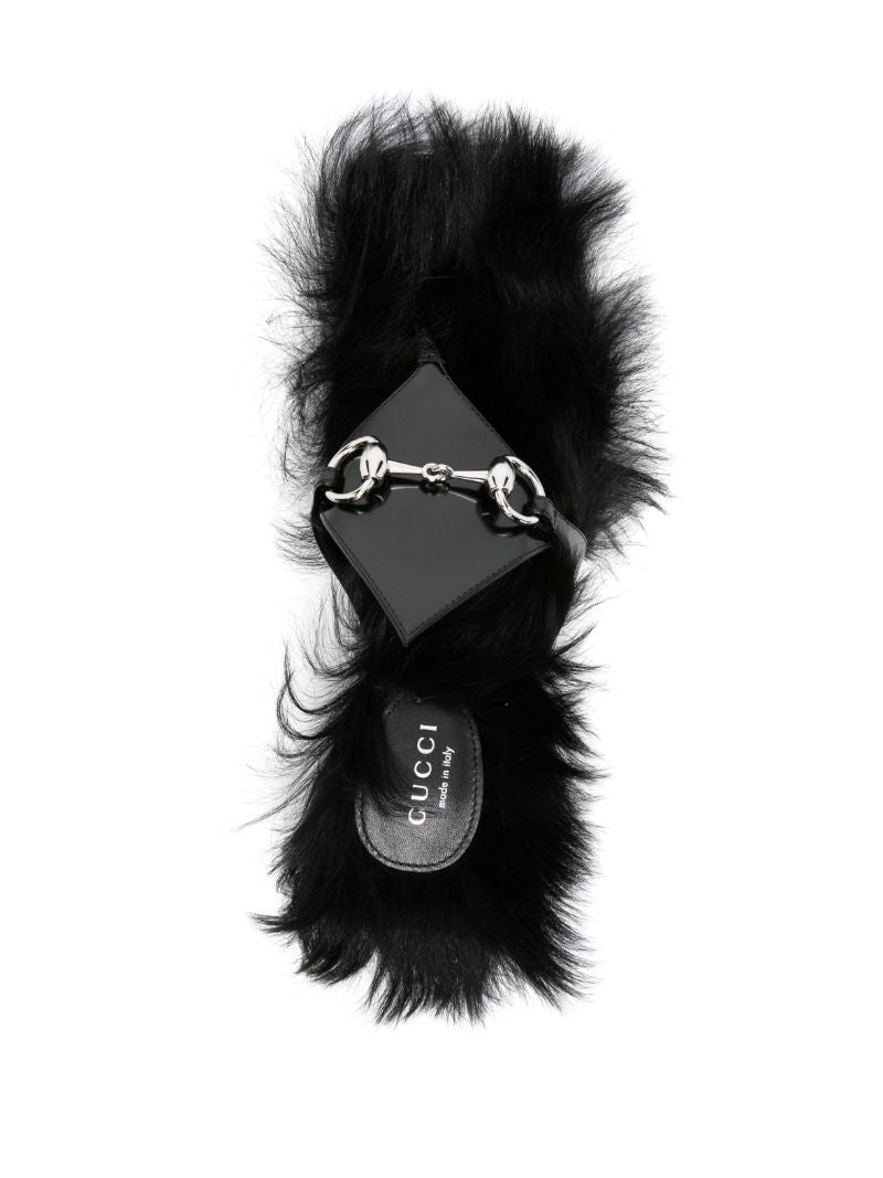 Black Horsebit Leather Sandals