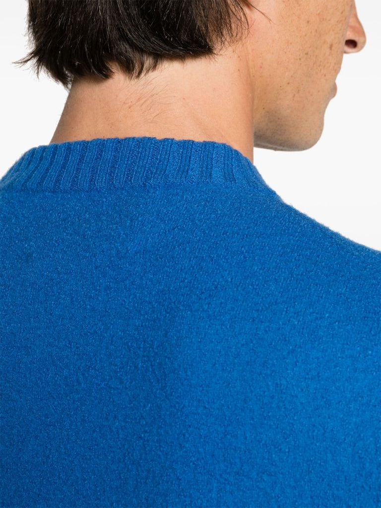 Blue Crew Neck Wool Jumper