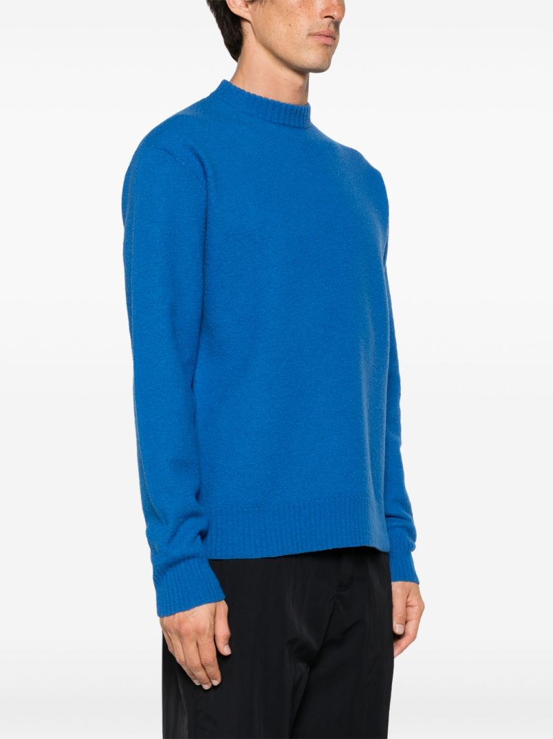 Blue Crew Neck Wool Jumper